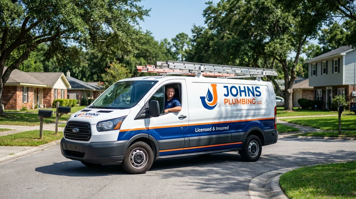 Johns Plumbing LLC service van in Emerald Isle, NC