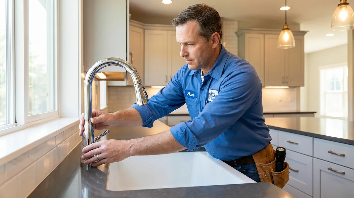 Kitchen faucet installation by Johns Plumbing LLC in Emerald Isle